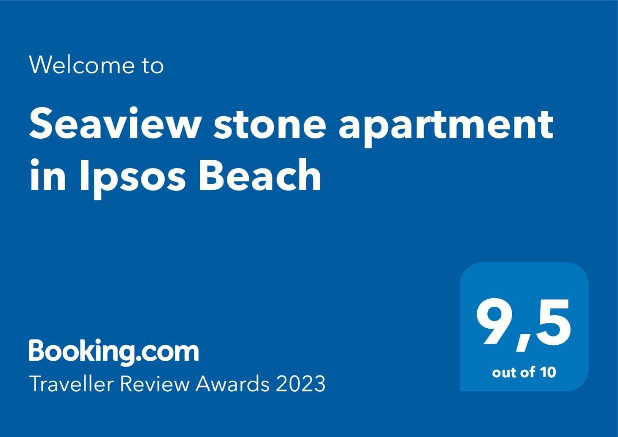 Seaview Stone Apartment In Ipsos Beach Eksteriør bilde
